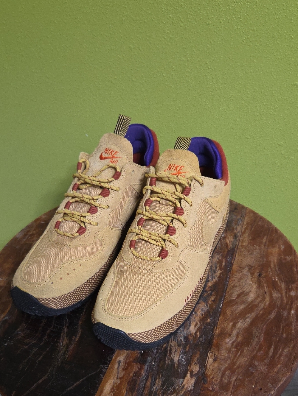 Nike Men’s Wheat and Orange Trail-Style Sneakers